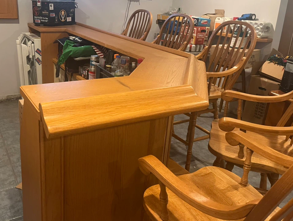 Solid Oak Wood Home Bar - photo 4