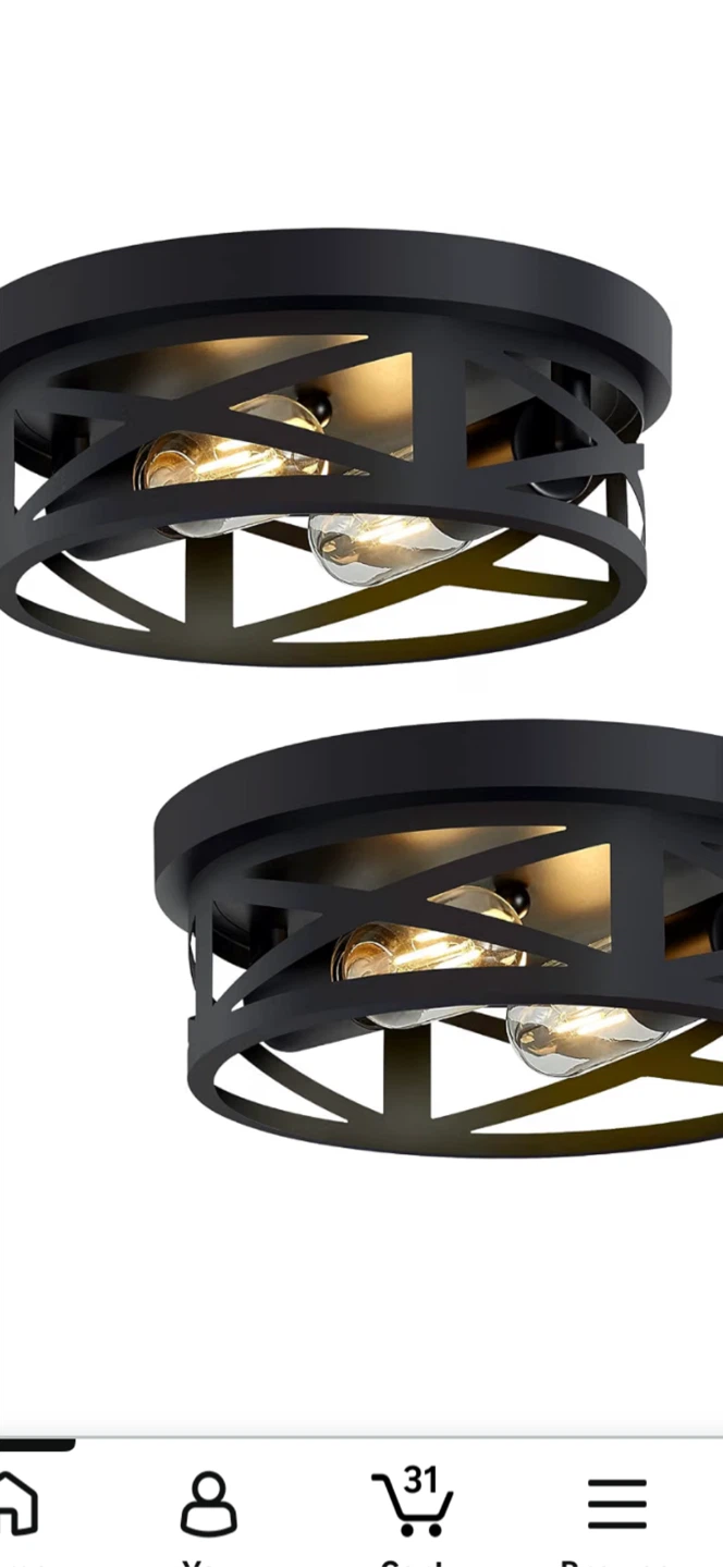 Black Flush Mount Ceiling Light Fixture