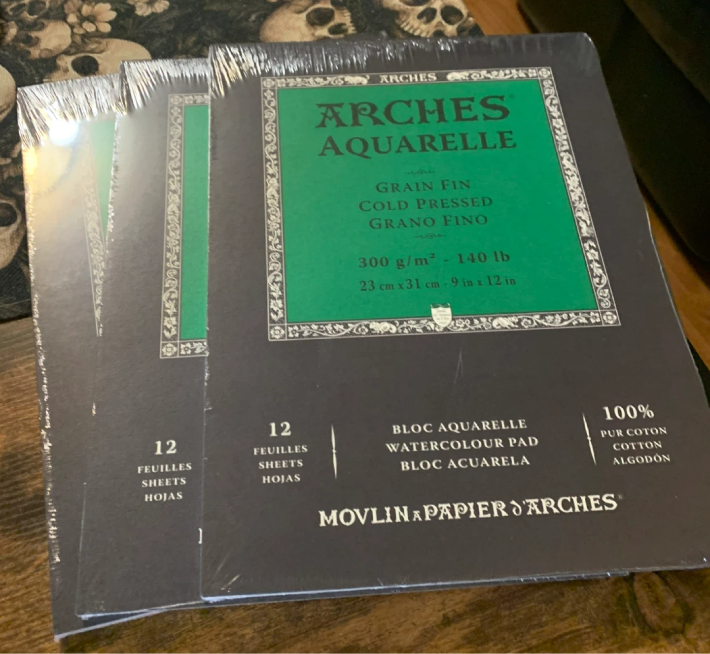 Arches Watercolor Pad lot, Cold Press, 12 Sheet pad paper 9x12