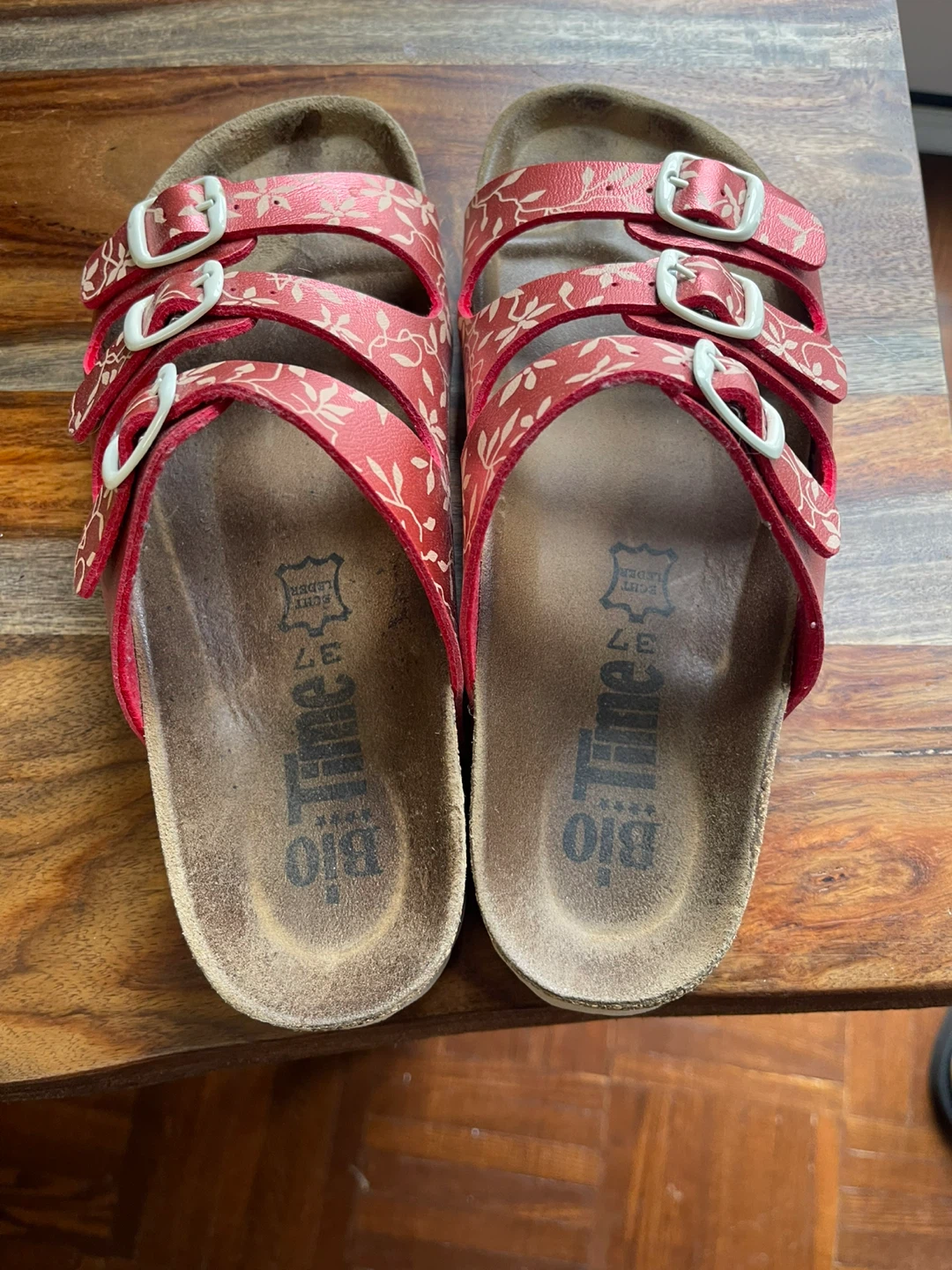 Red Floral Bio time Sandals Size 37 - photo 2