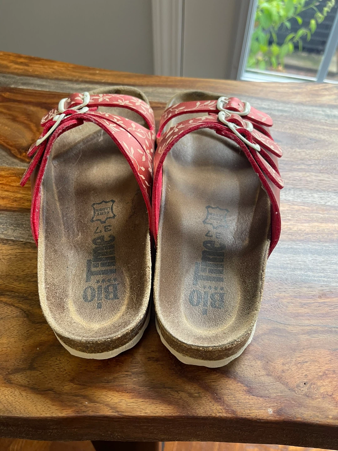 Red Floral Bio time Sandals Size 37 - photo 5