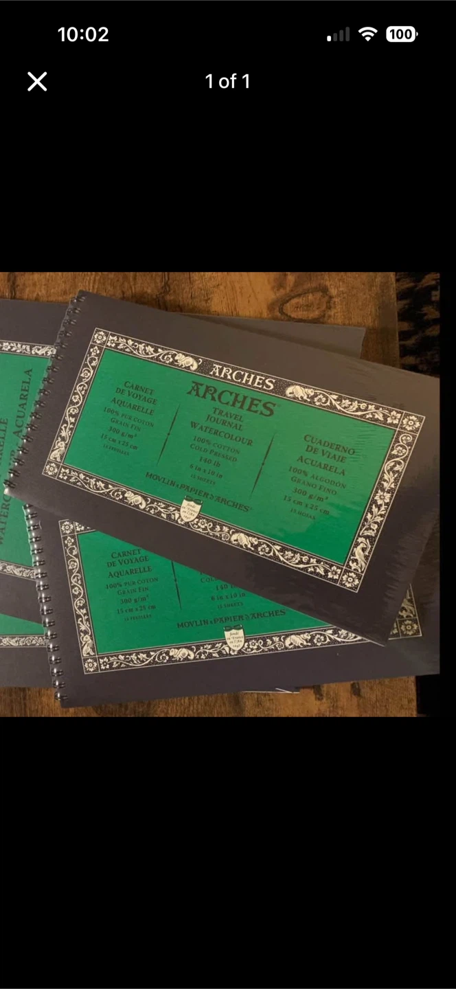 Arches Watercolour Travel Journal 15 sheets 140 lb. 6" X 10"