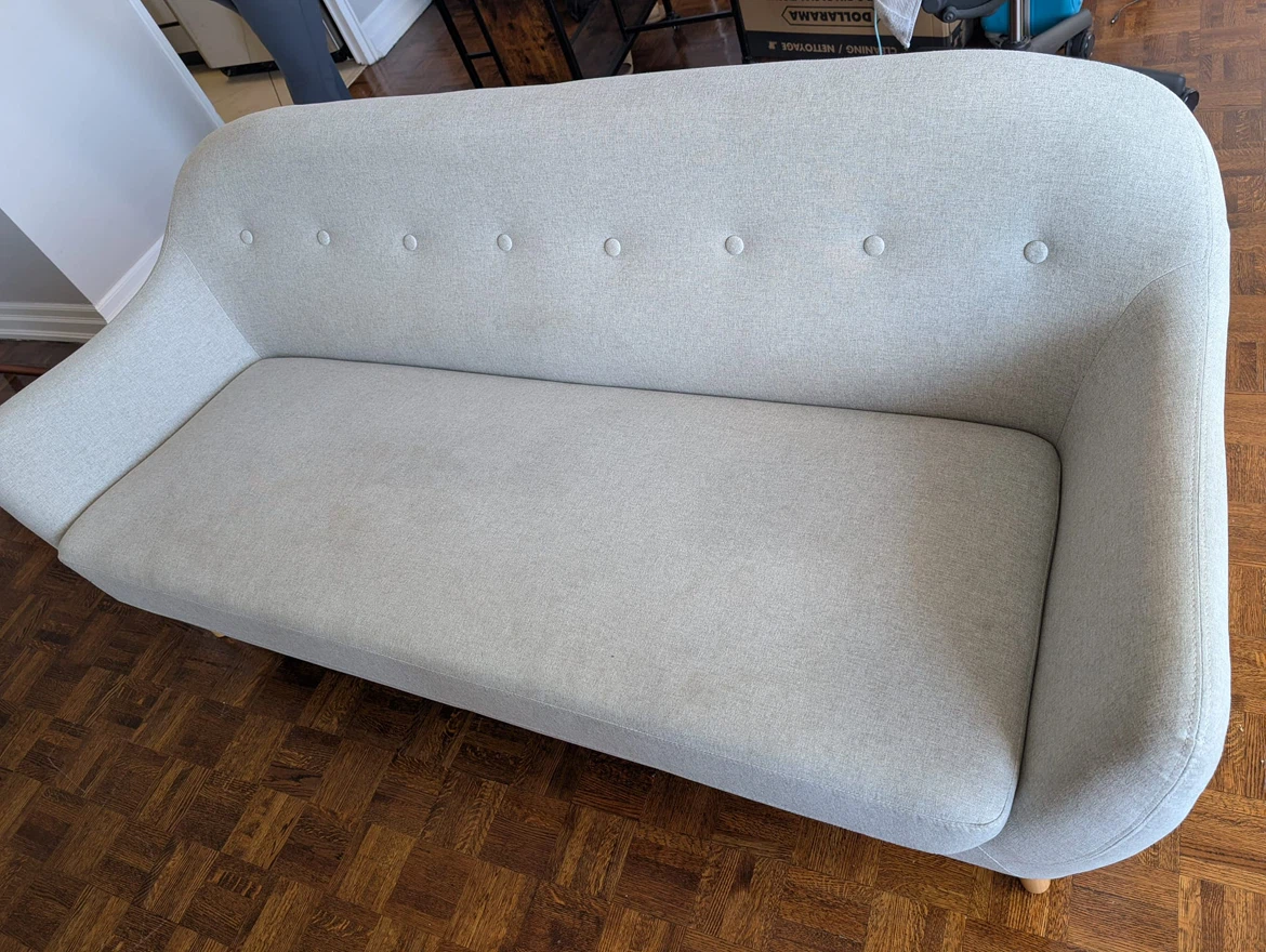 Light Grey Three-Seater Sofa - photo 2