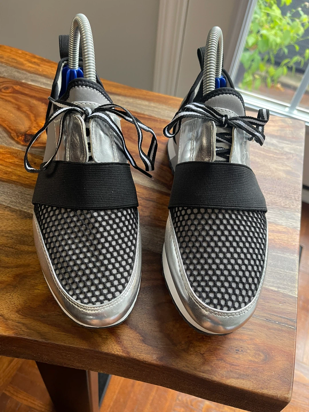 Size 7-Steve Madden Women's Silver Mesh Sneakers - photo 2