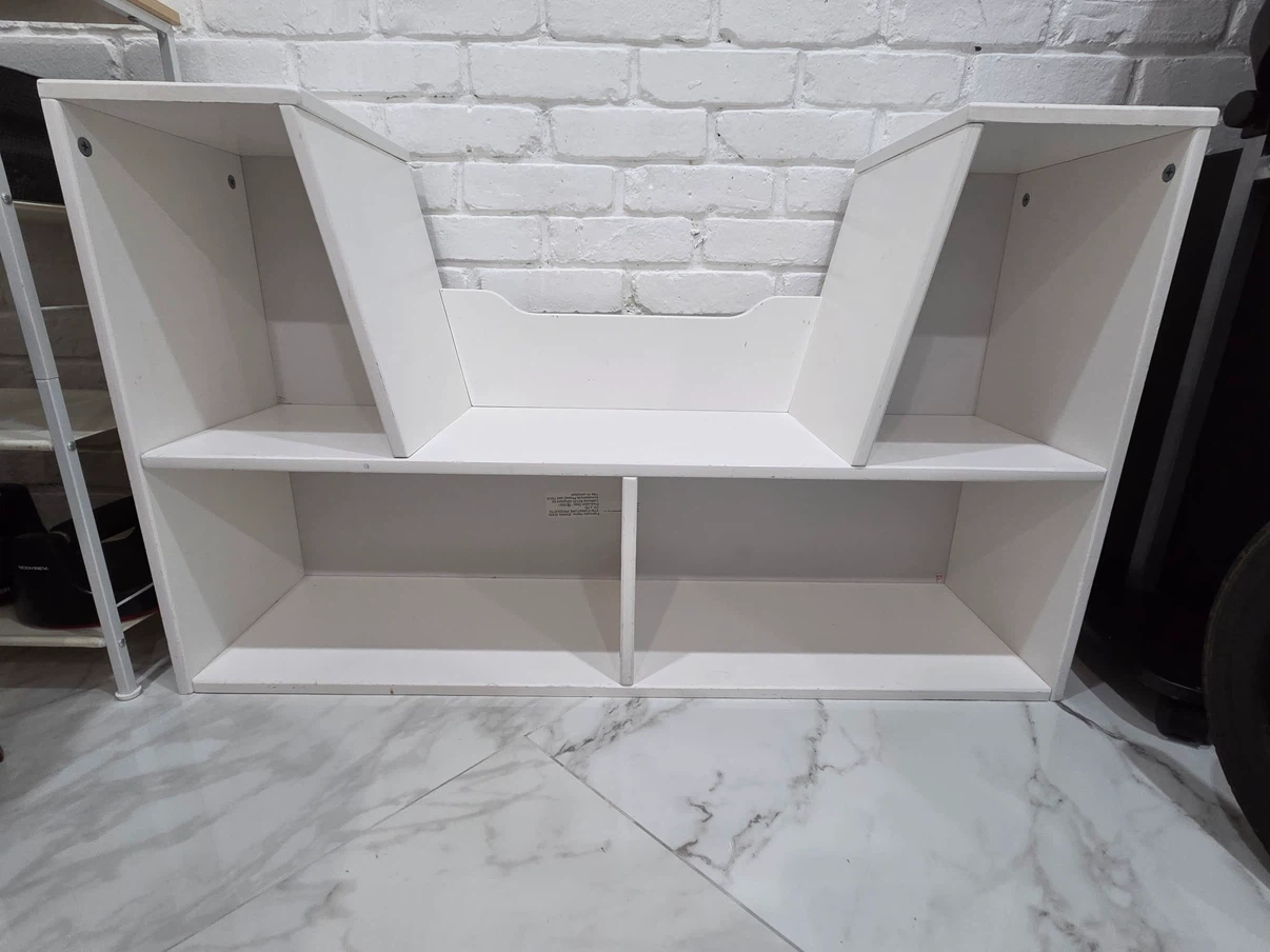 White storage shelf unit