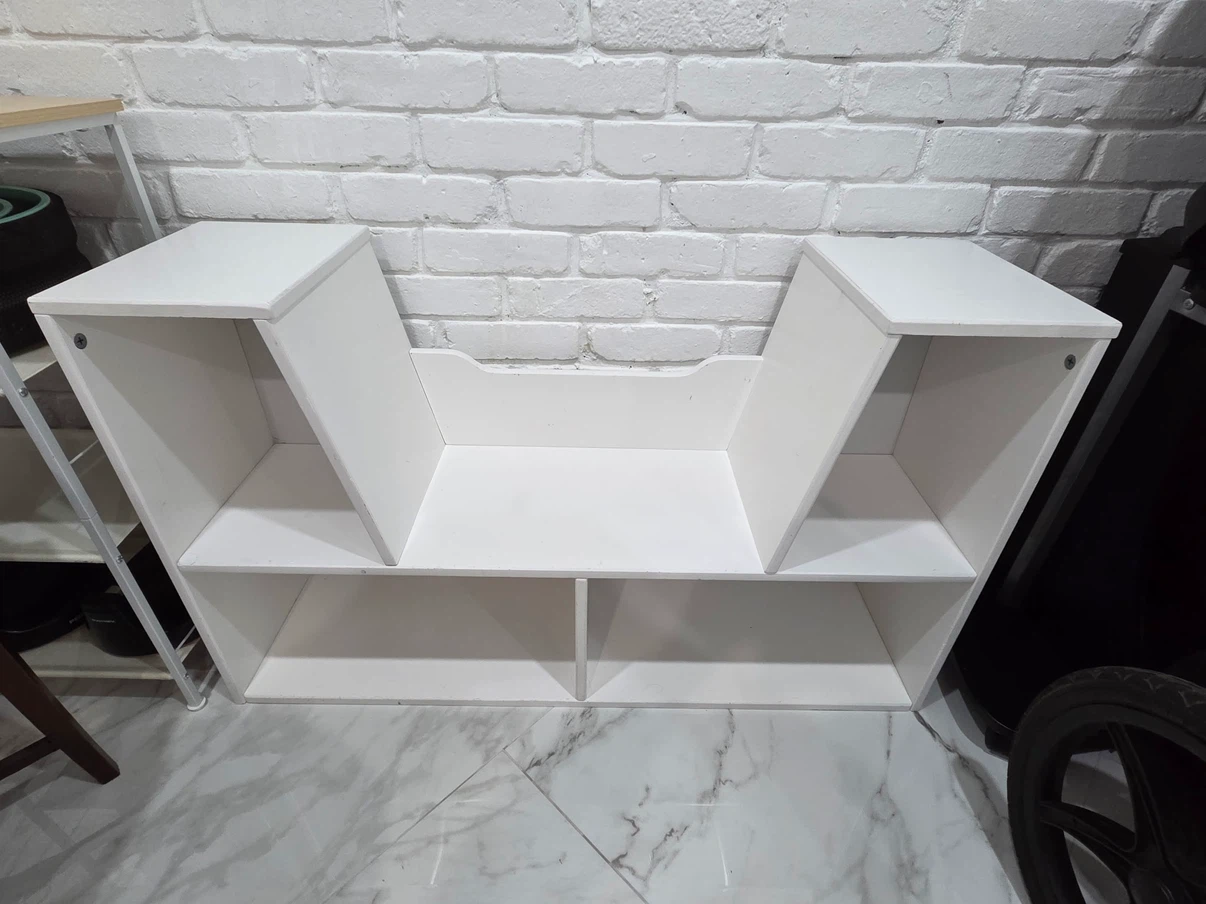 White storage shelf unit - photo 4