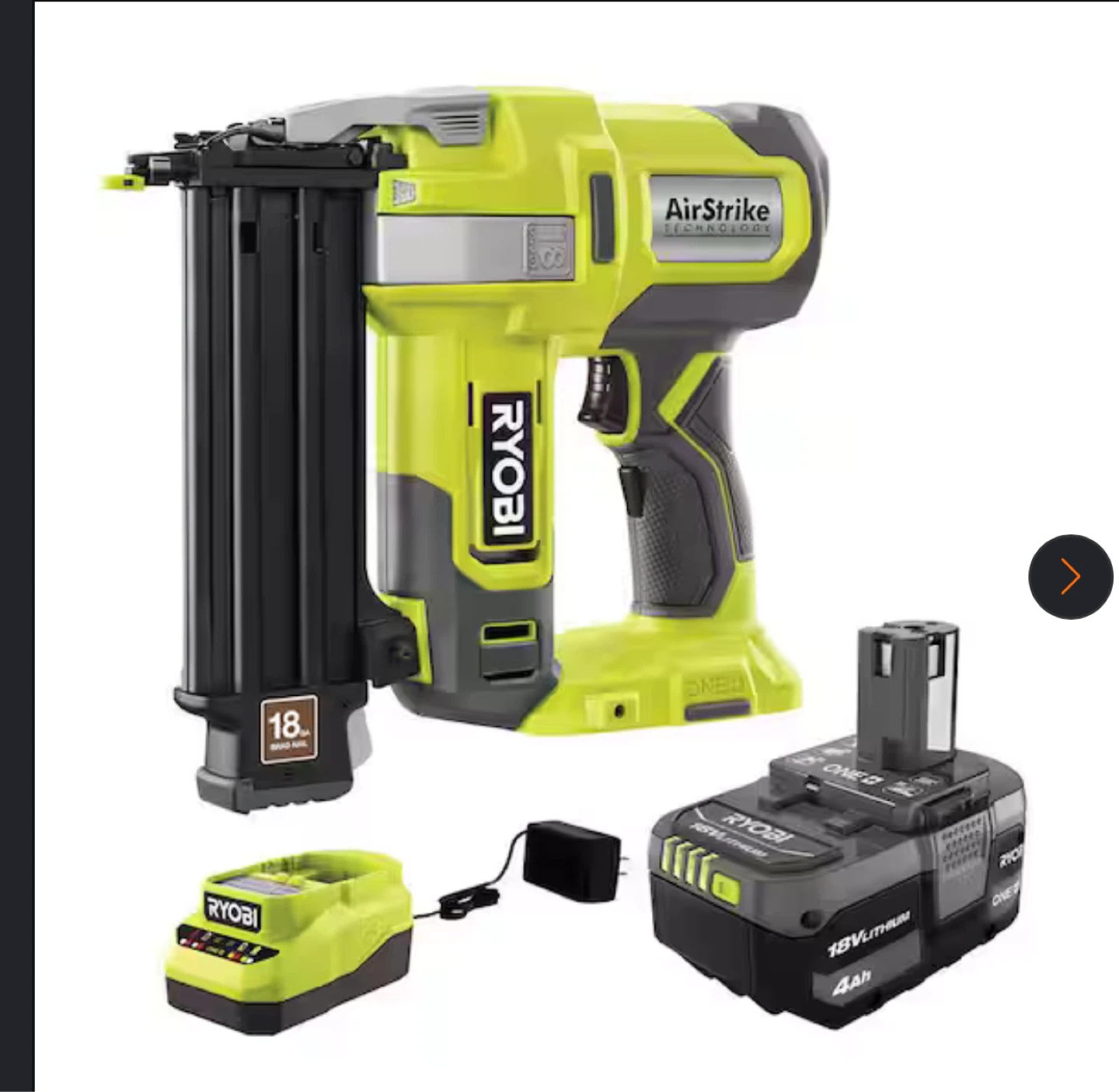Ryobi AirStrike 18V Cordless Nailer with Battery - photo 2