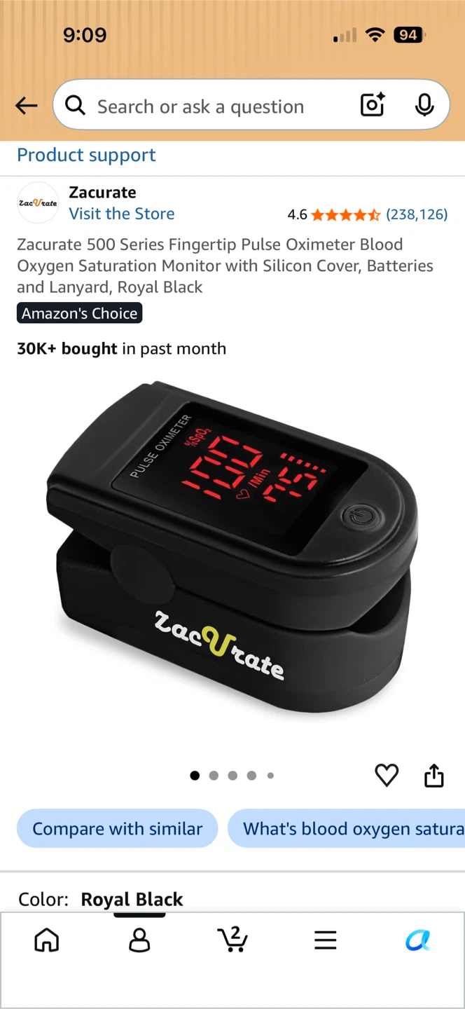 Zacurate 500DL Finger Pulse Oximeter - photo 4