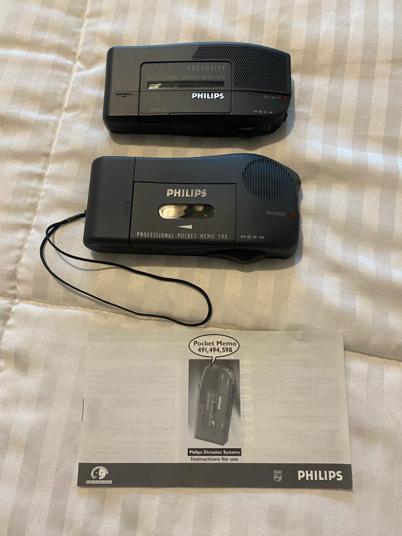 Philips Professional Pocket Memo Dictaphone (2 units) + Manual