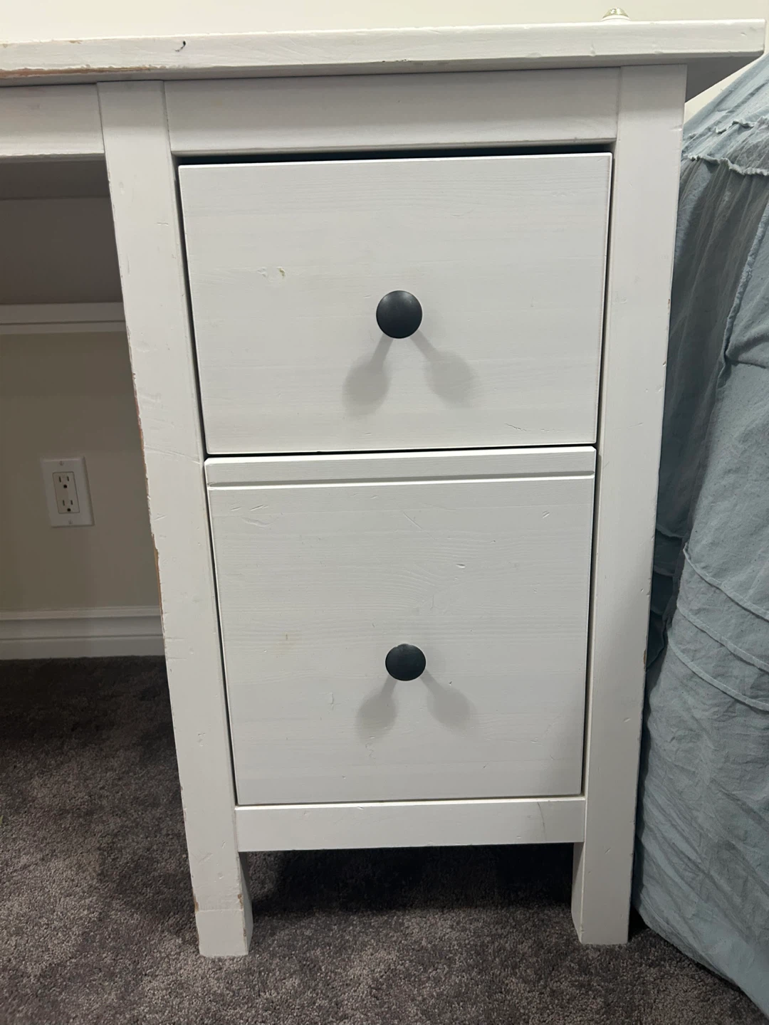 White Desk with Drawers and Cabinet - photo 3