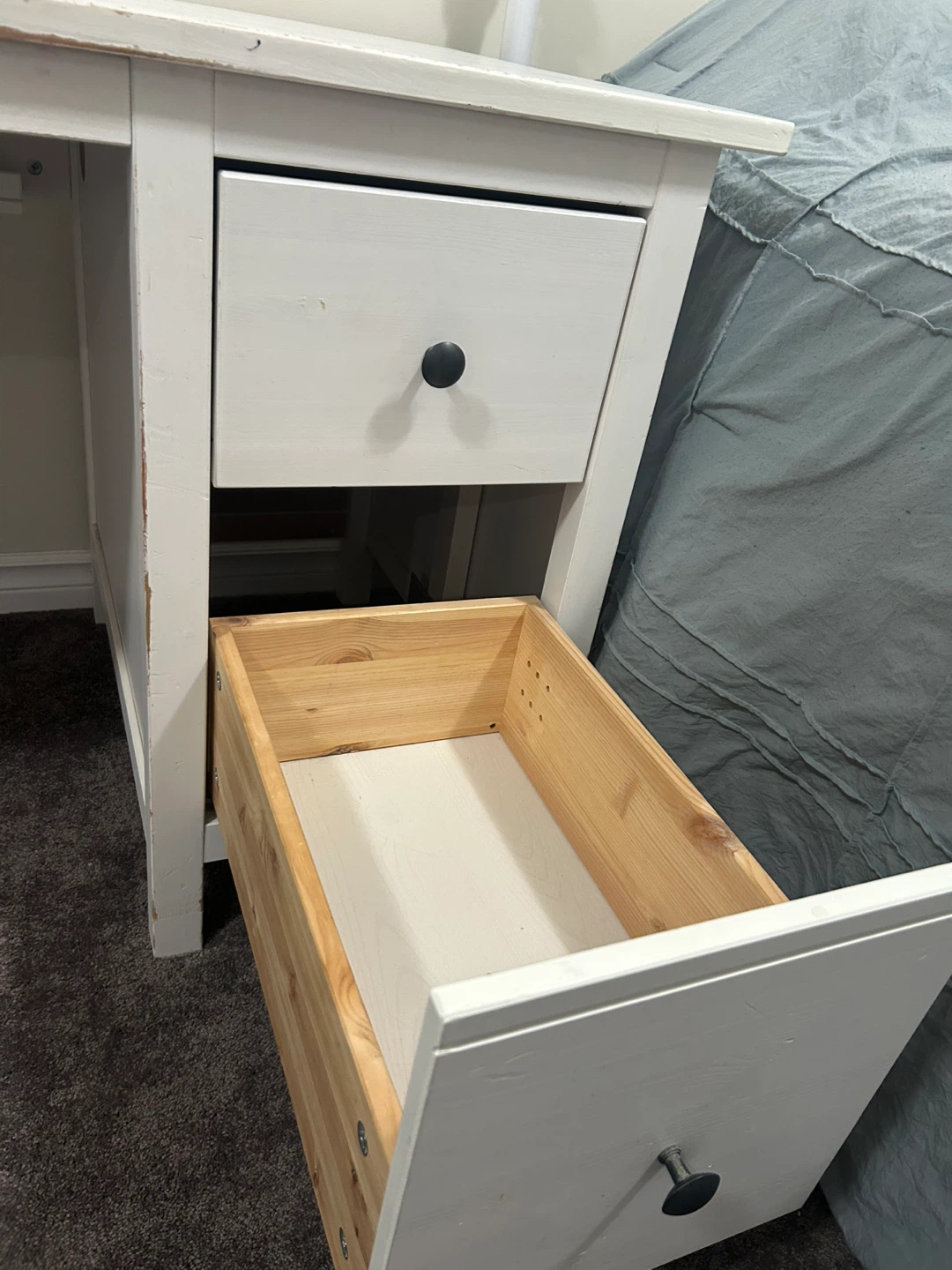 White Desk with Drawers and Cabinet - photo 5