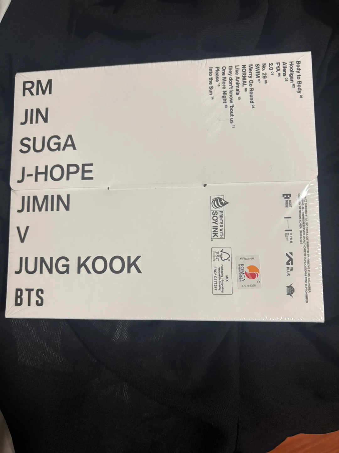BTS "Butter" Album - Group Members Listed