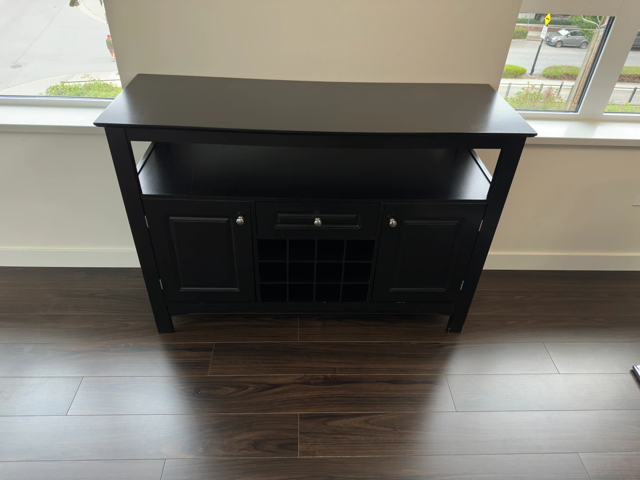 Black Console Table with Wine Rack - photo 2