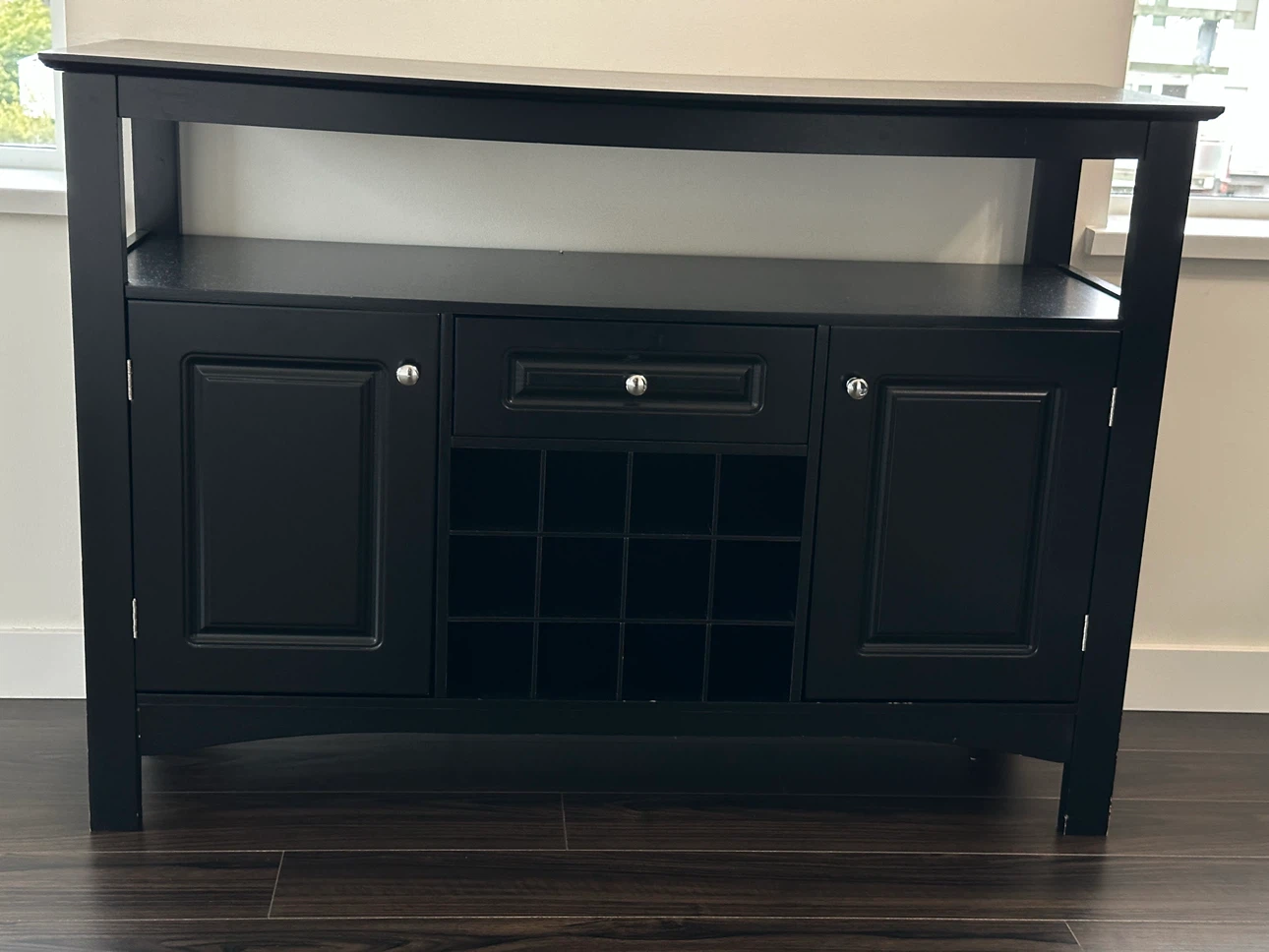 Black Console Table with Wine Rack - photo 3