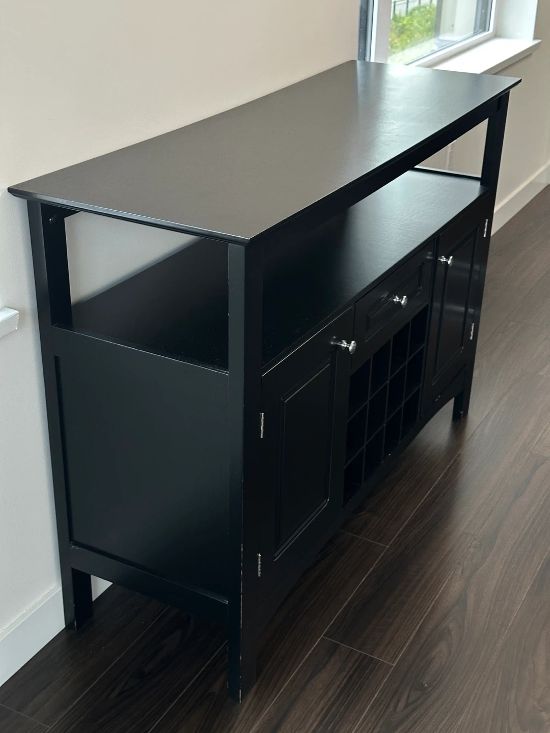 Black Console Table with Wine Rack - photo 4