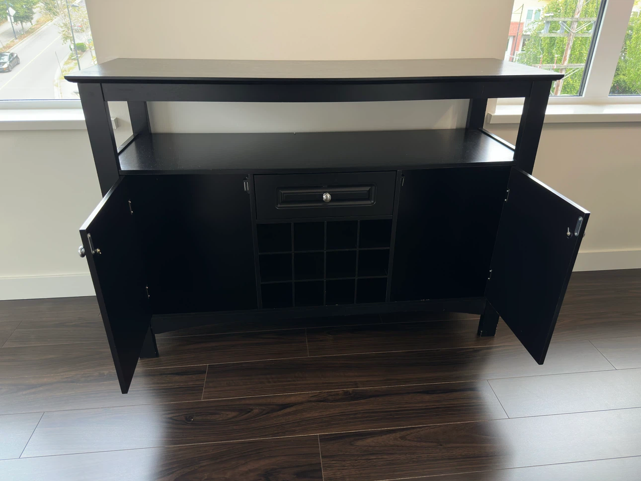 Black Console Table with Wine Rack - photo 5