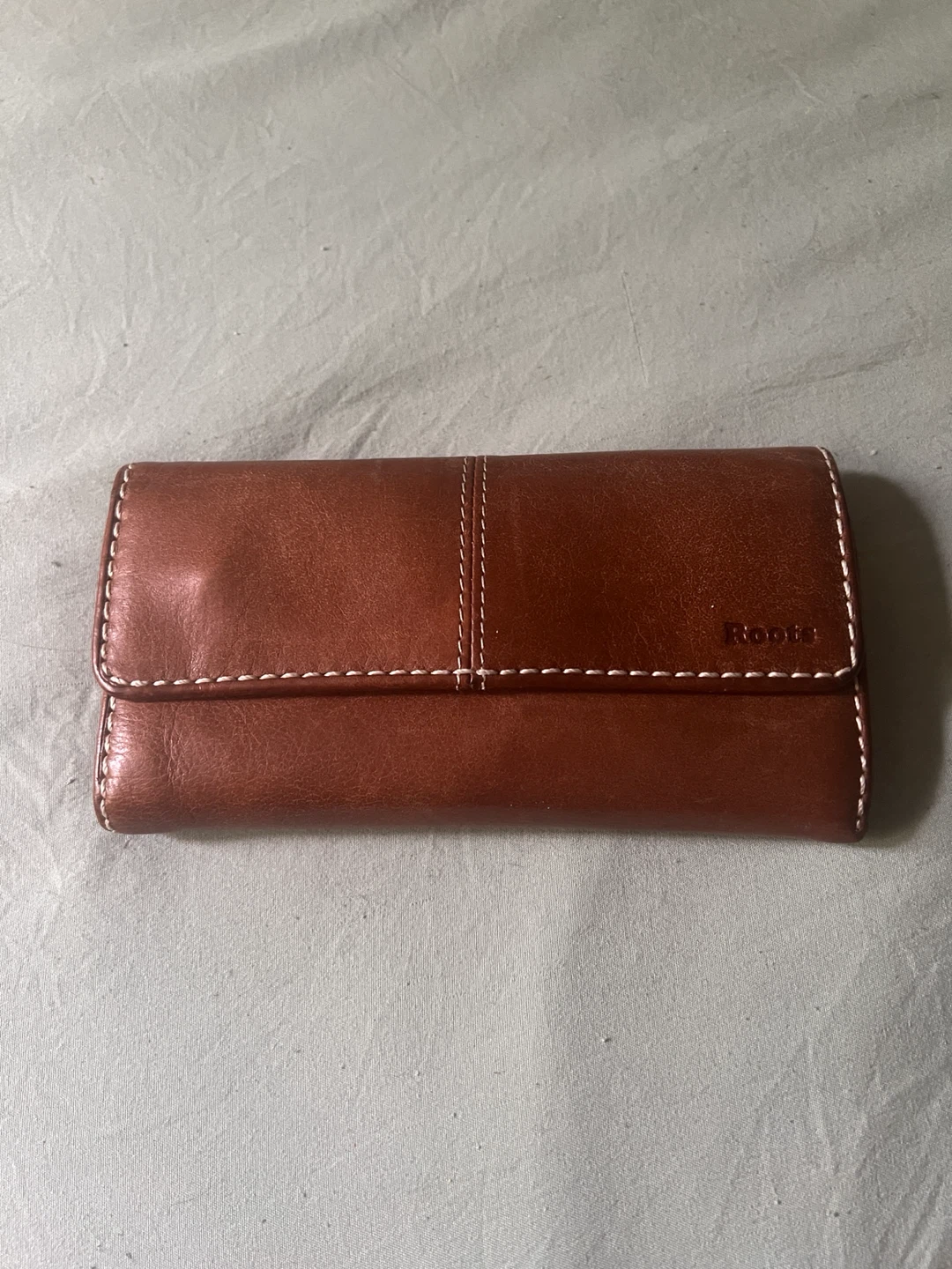 Roots Brown Leather Trifold Wallet - photo 2