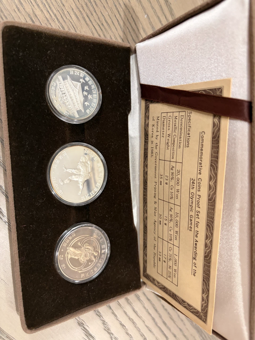 Commemorative Coins Proof Set - 24th Olympic Games Seoul 1988 - photo 2