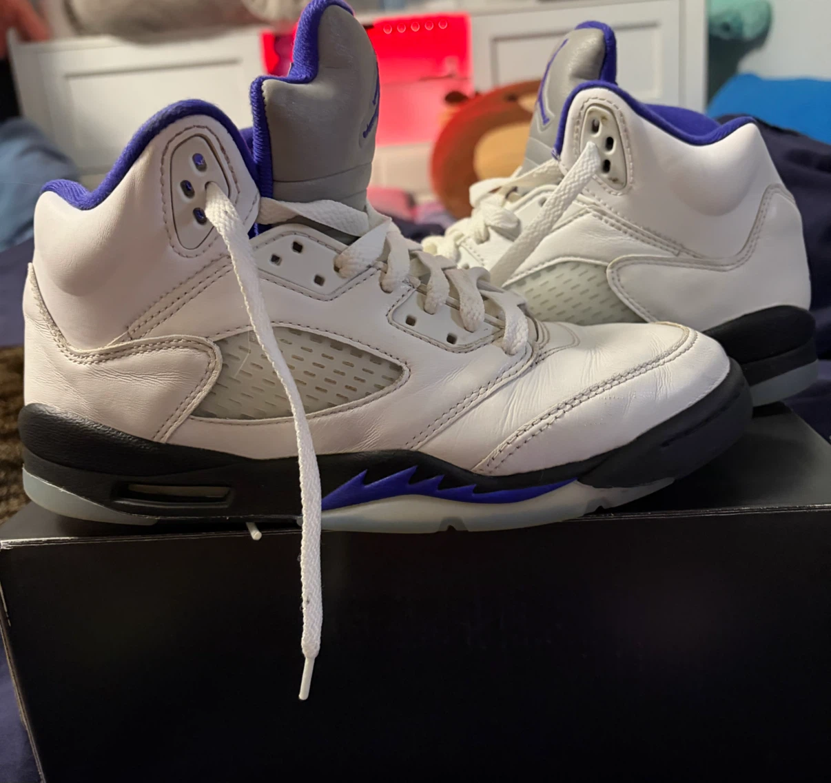 Air Jordan 5 Retro (GS) White Court Purple - photo 3