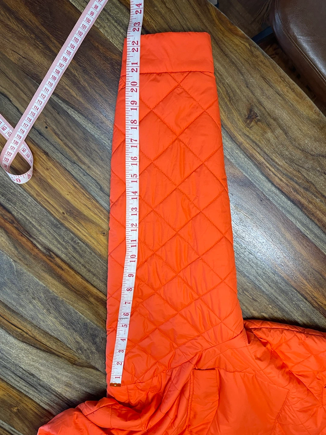Large- ONLY Quilted Button-Up Shirt Jacket - Orange - photo 3