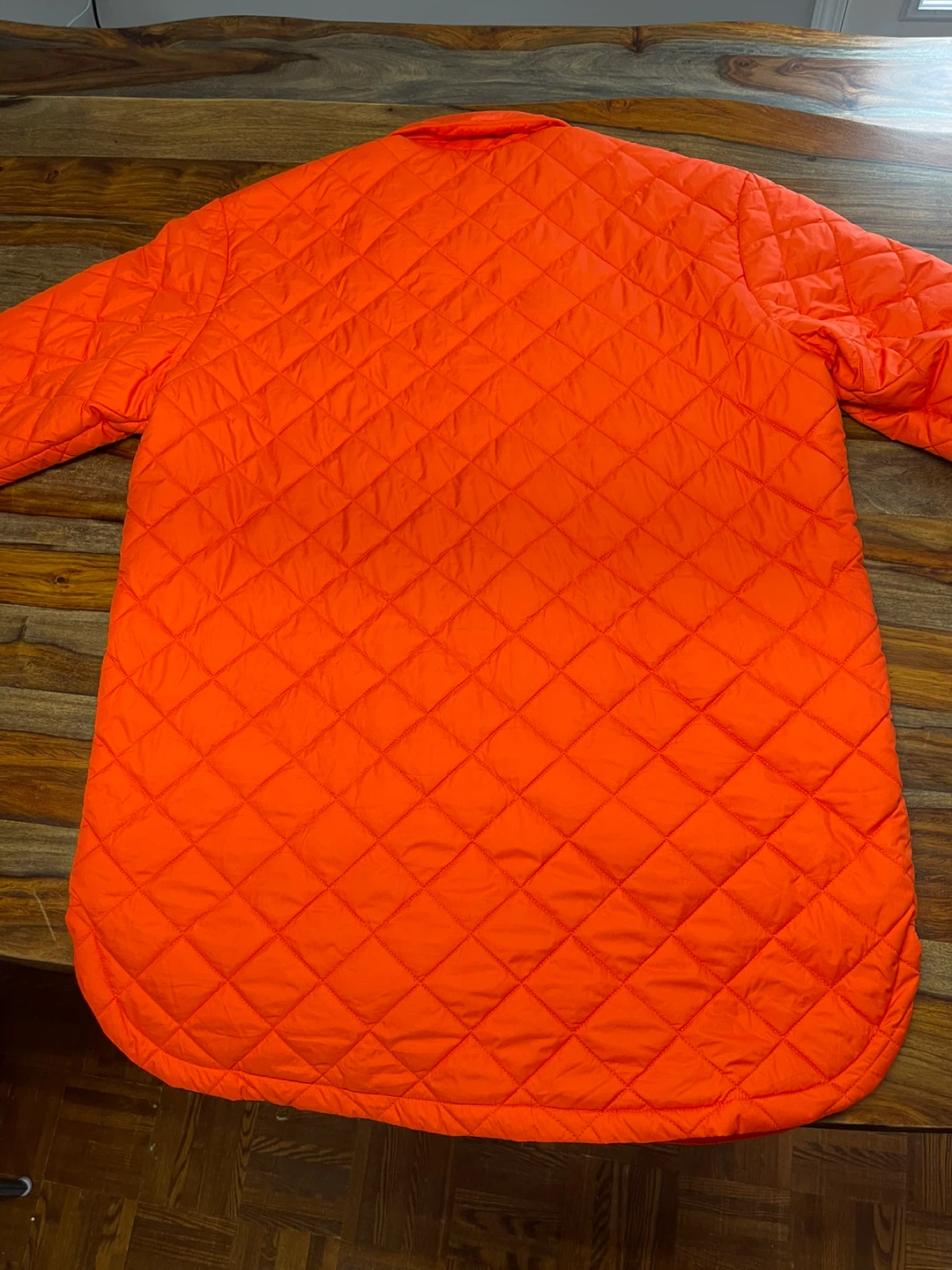 Large- ONLY Quilted Button-Up Shirt Jacket - Orange - photo 4