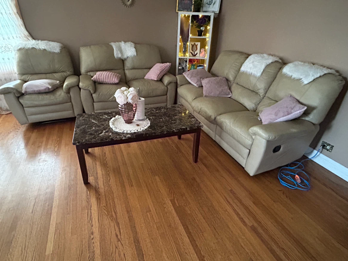 Leather Reclining Sofa Set