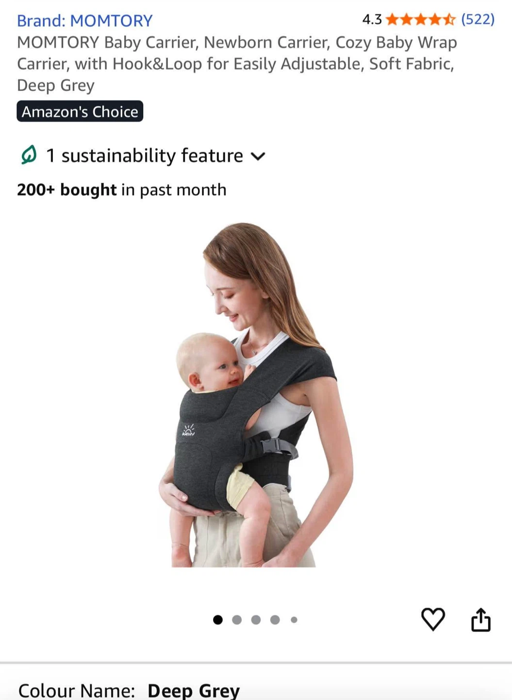 MOMTORY Baby Carrier Newborn Carrier Cozy Baby Wrap - photo 2