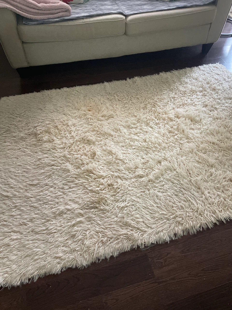 Cream Shag Rug 55 inches x 80 inches like new - photo 2