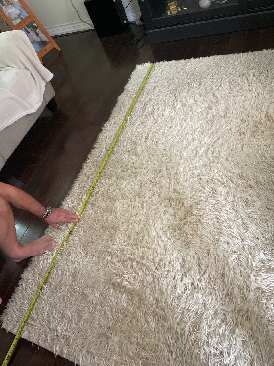 Cream Shag Rug 55 inches x 80 inches like new - photo 4