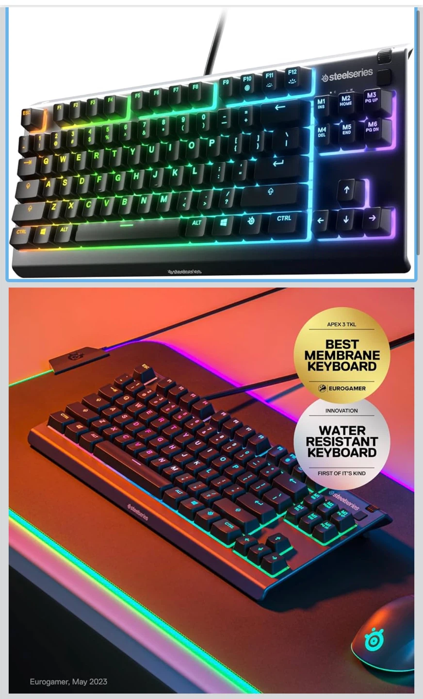 SteelSeries Apex 3 TKL Gaming Keyboard - photo 2