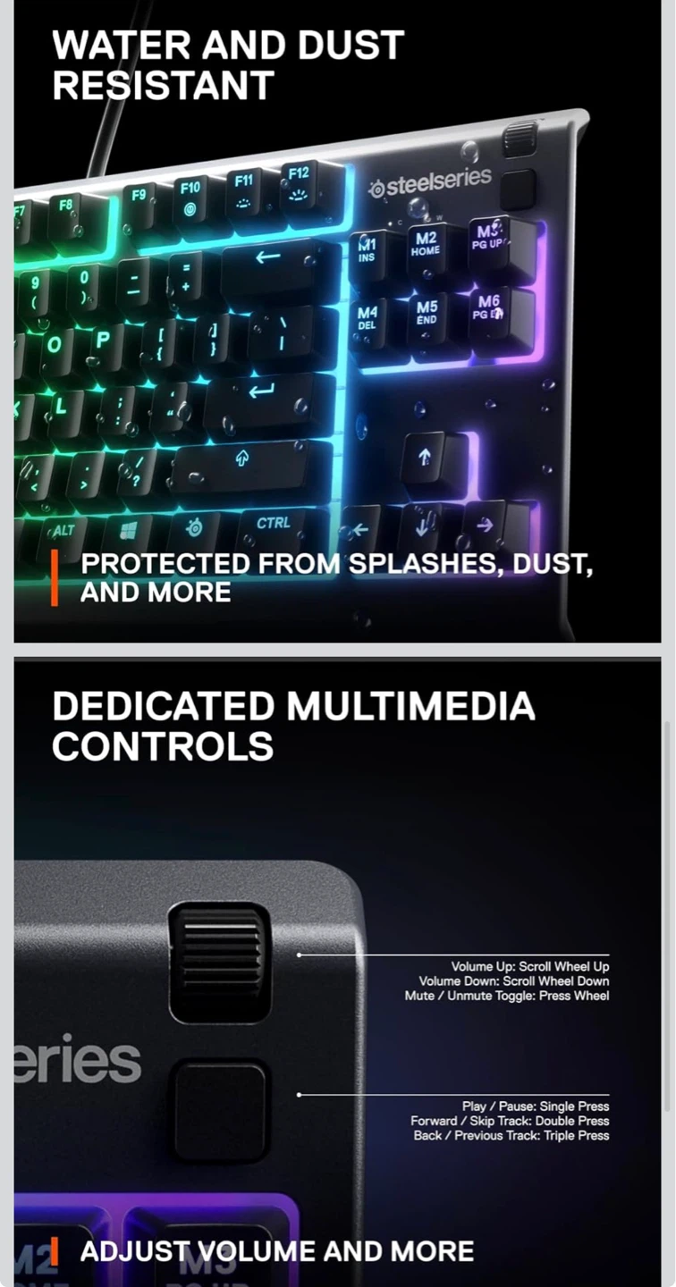 SteelSeries Apex 3 TKL Gaming Keyboard - photo 3