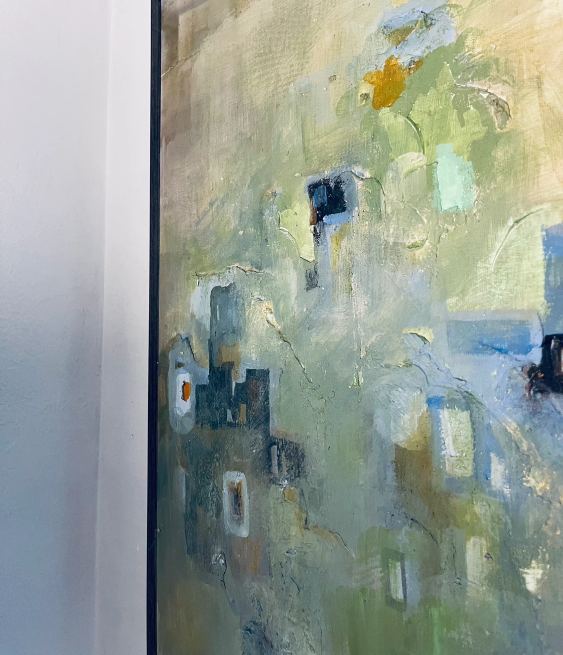 Abstract framed canvas painting - photo 2