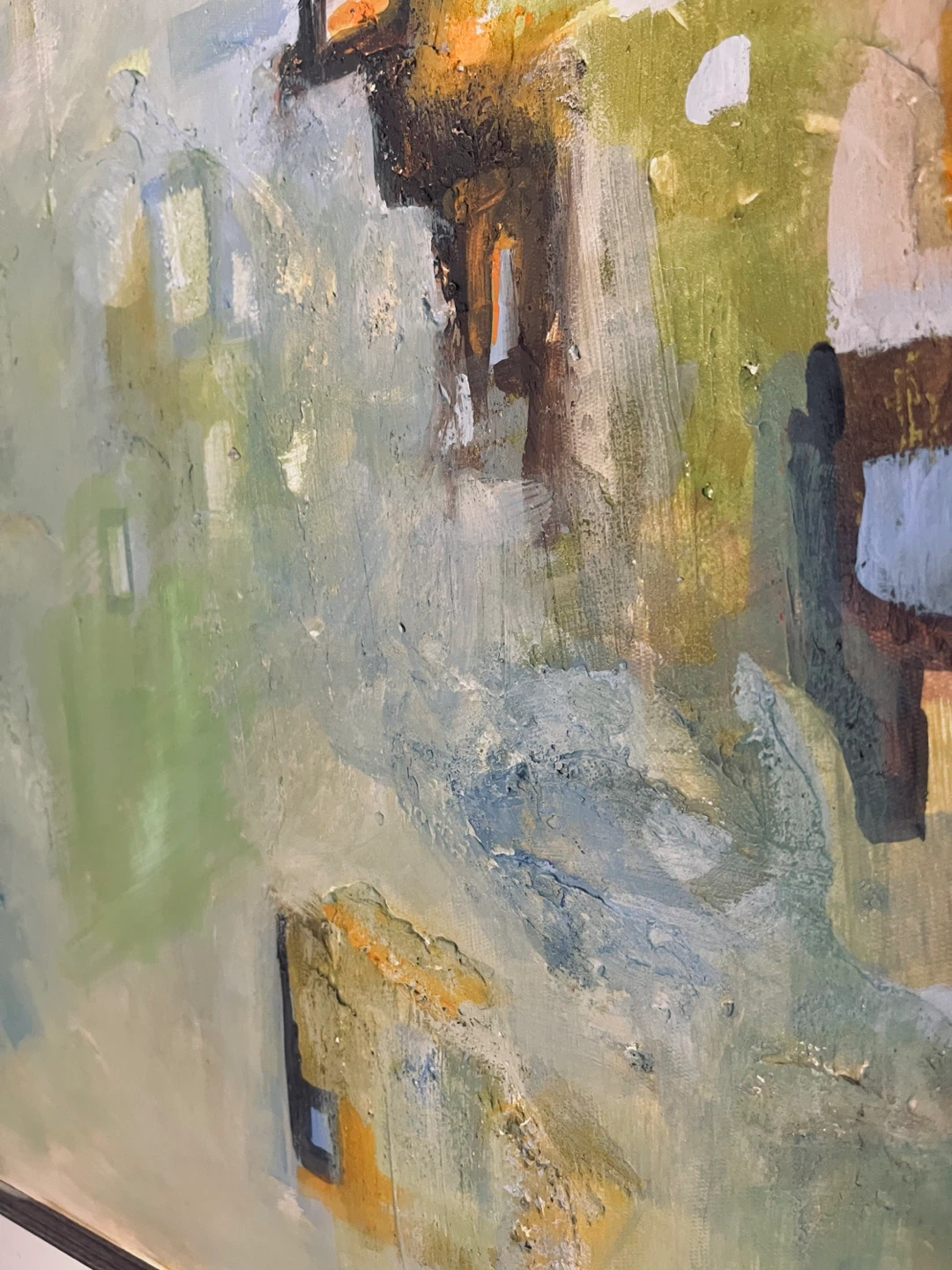 Abstract framed canvas painting - photo 3