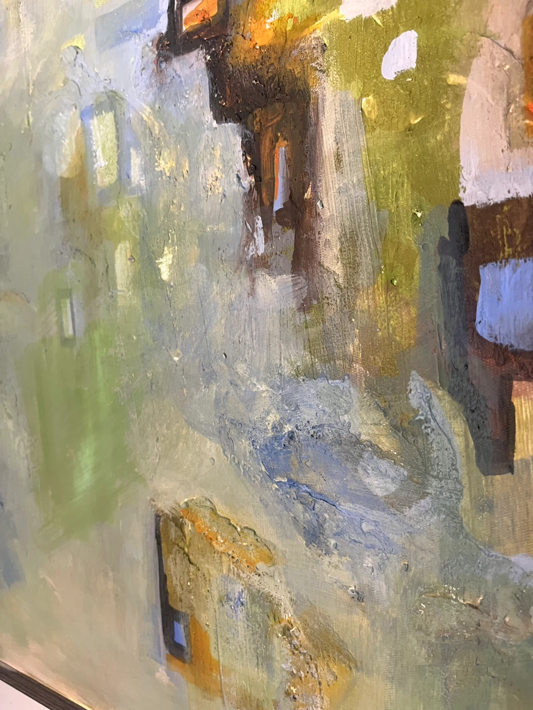 Abstract framed canvas painting - photo 4