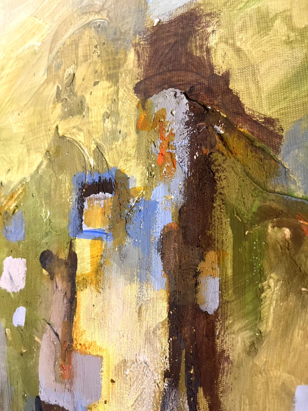 Abstract framed canvas painting - photo 5
