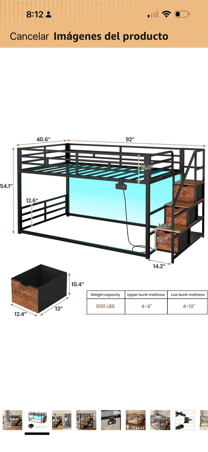 Metal Loft Bed with Stairs - photo 2