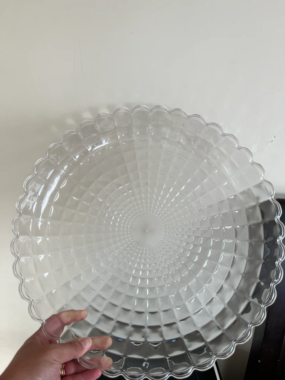 Clear Scalloped Serving Platter