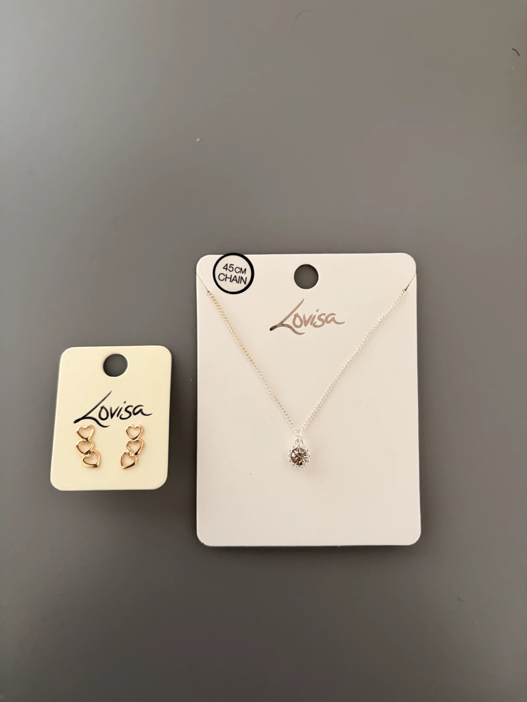 Lovisa - Silver Necklace & Heart Earings