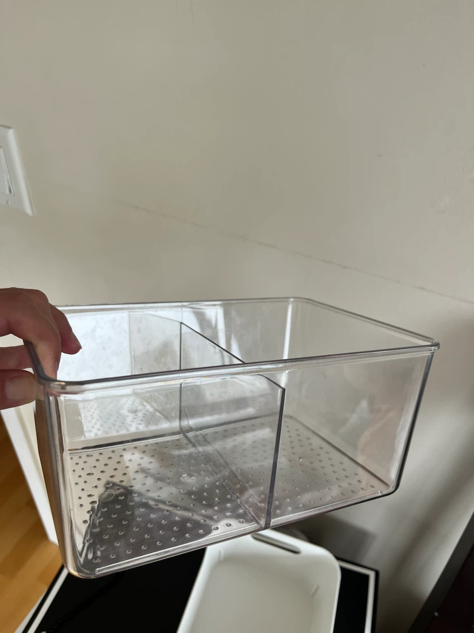 Clear Plastic Organizer Bin with Dividers