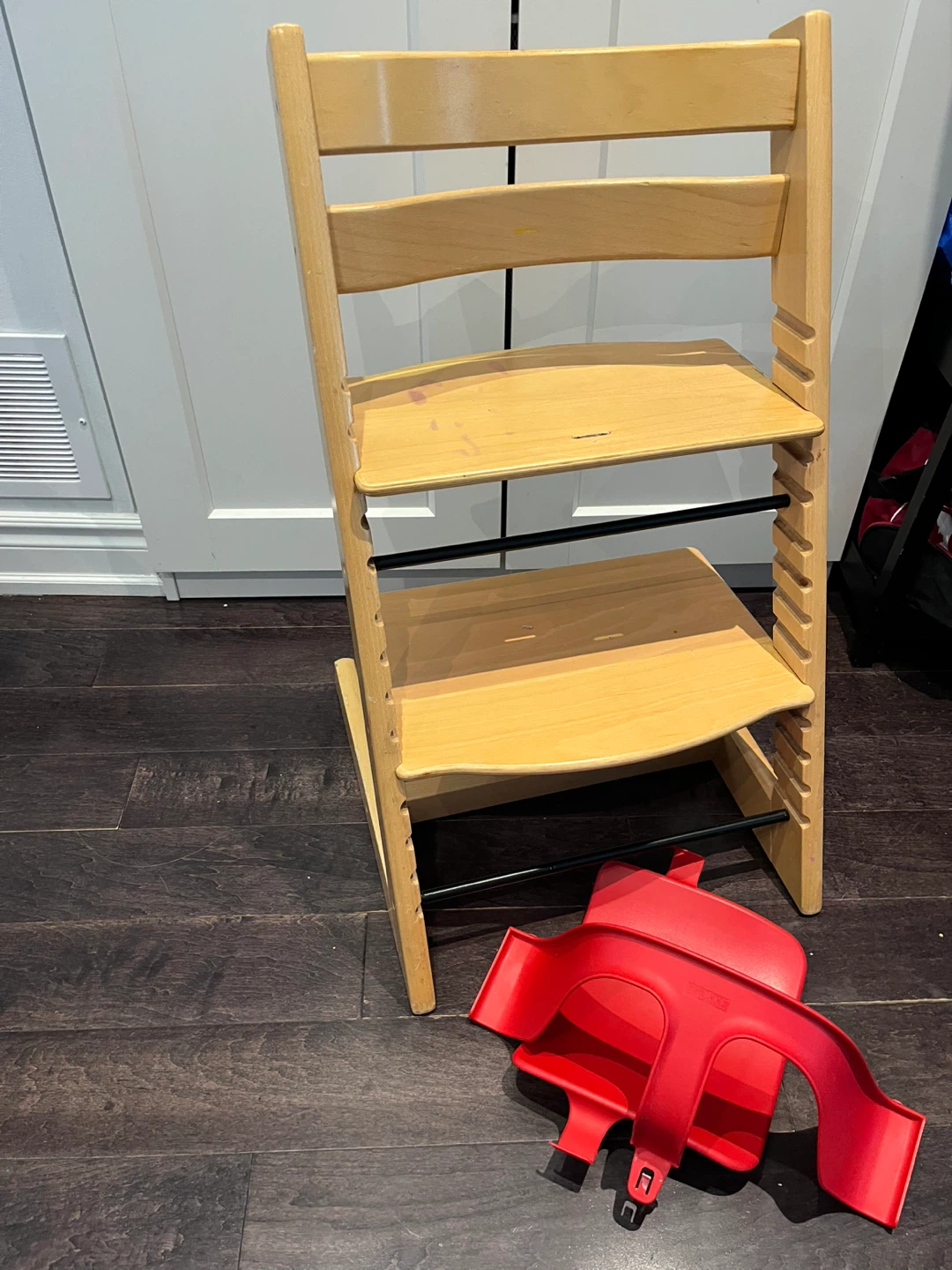 Stokke Tripp Trapp Chairs (2) + Red Baby Set