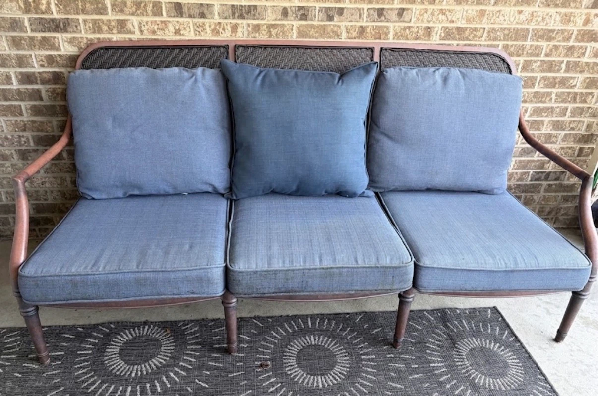 Metal outdoor sofa and lounge set
