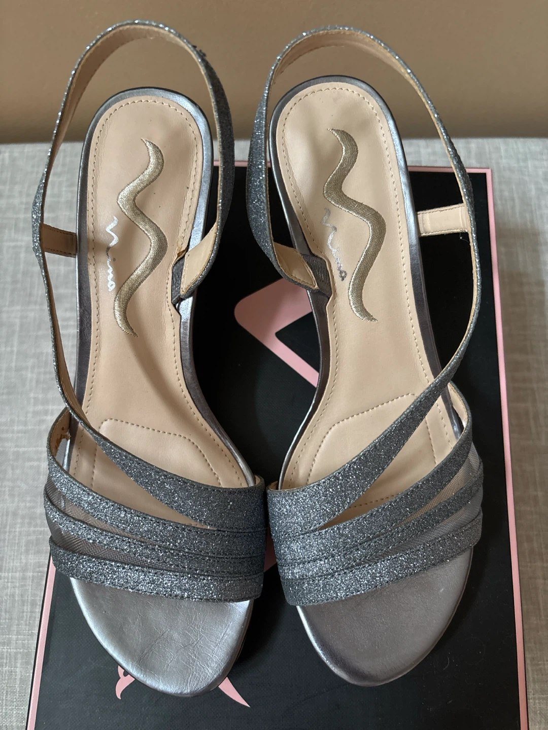 Nina Silver Glitter Sandals