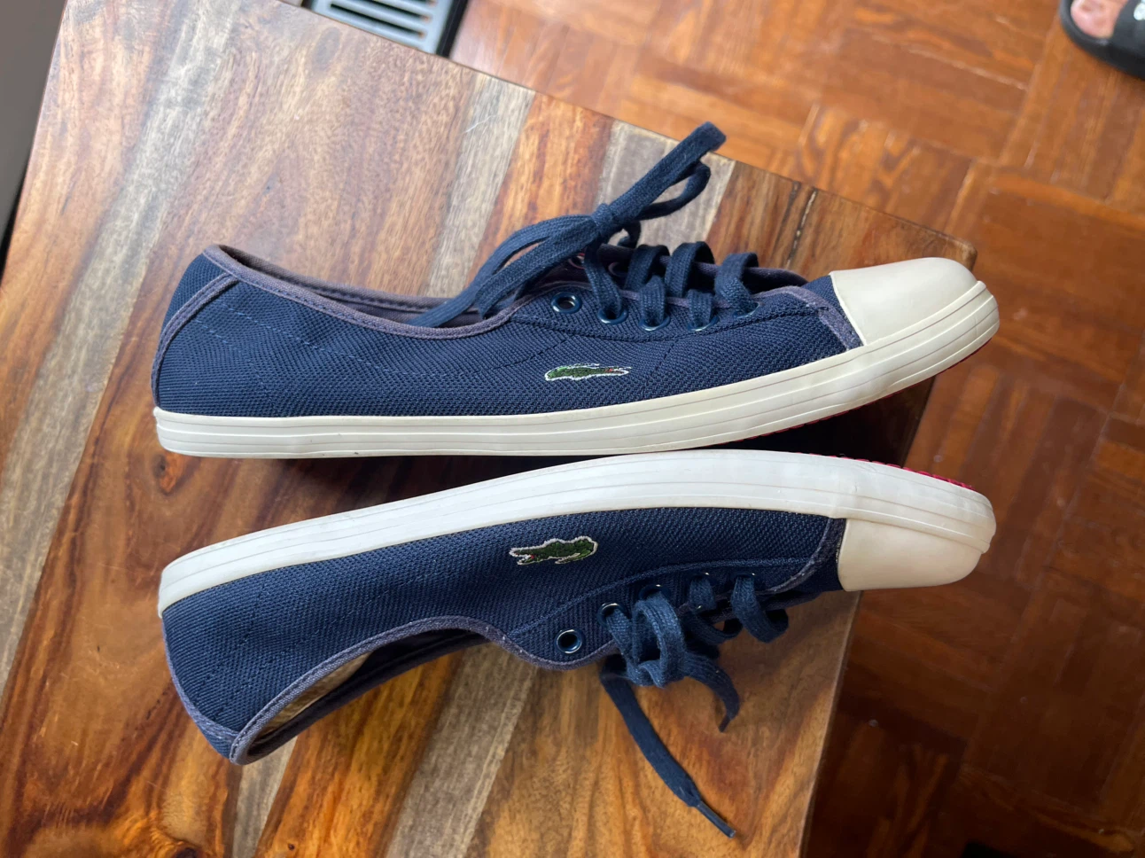 Size 7- Lacoste Sport Women's Navy Canvas Sneakers - photo 2