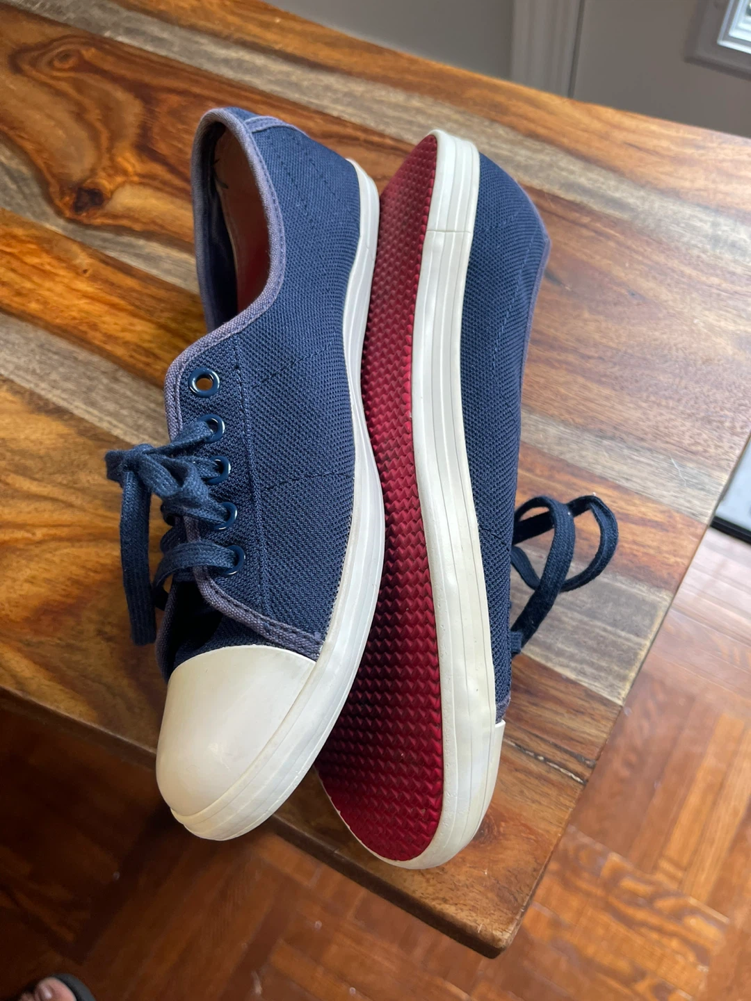 Size 7- Lacoste Sport Women's Navy Canvas Sneakers - photo 3