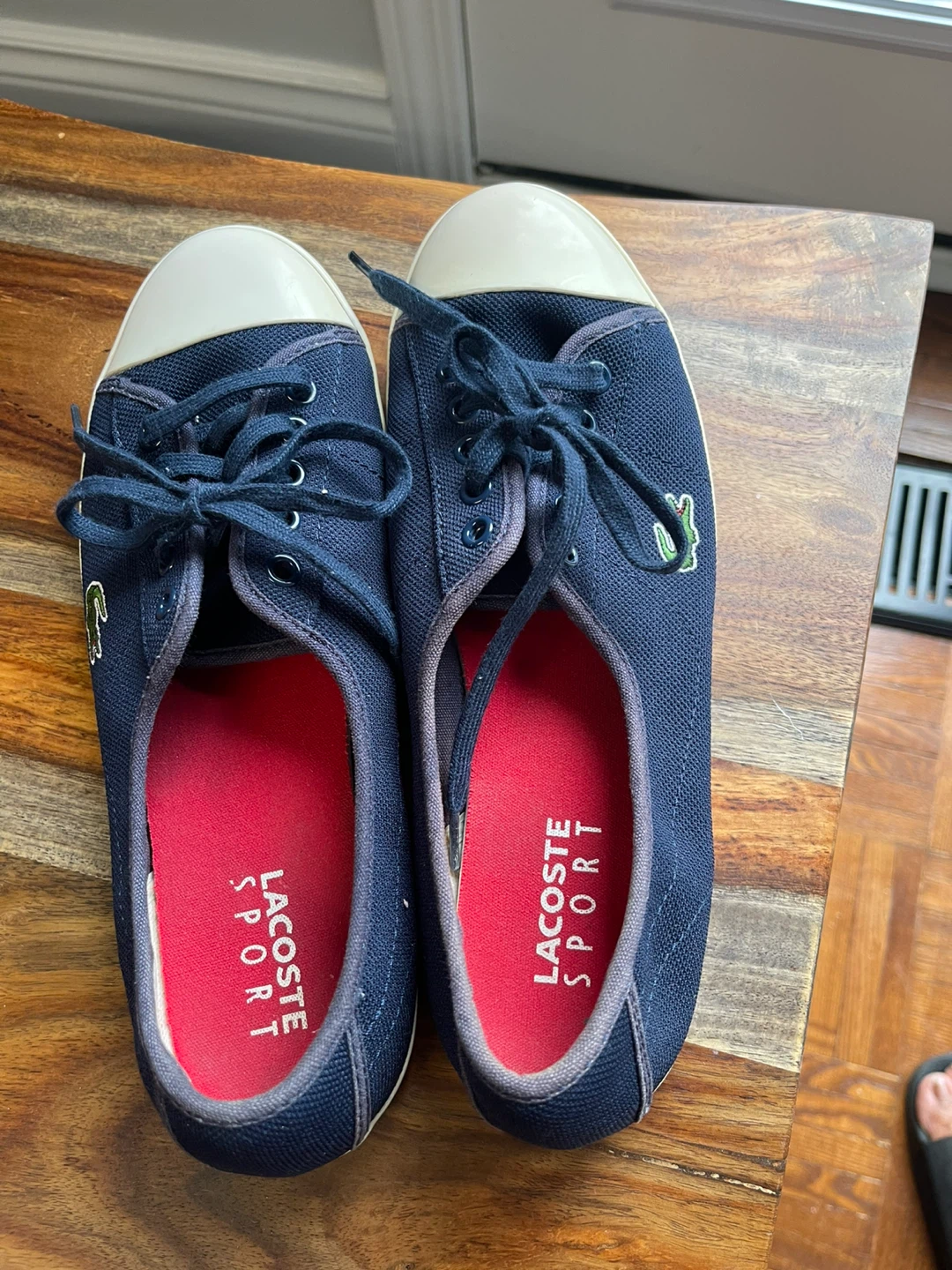 Size 7- Lacoste Sport Women's Navy Canvas Sneakers - photo 5
