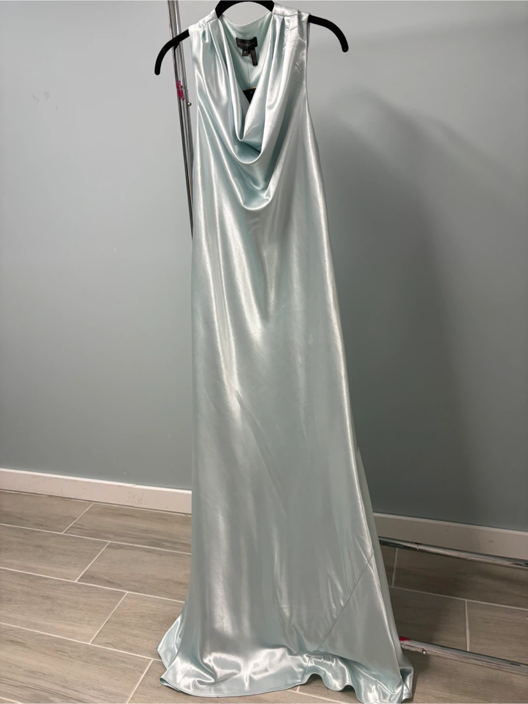 Donna Karan  Light Blue Satin Gown