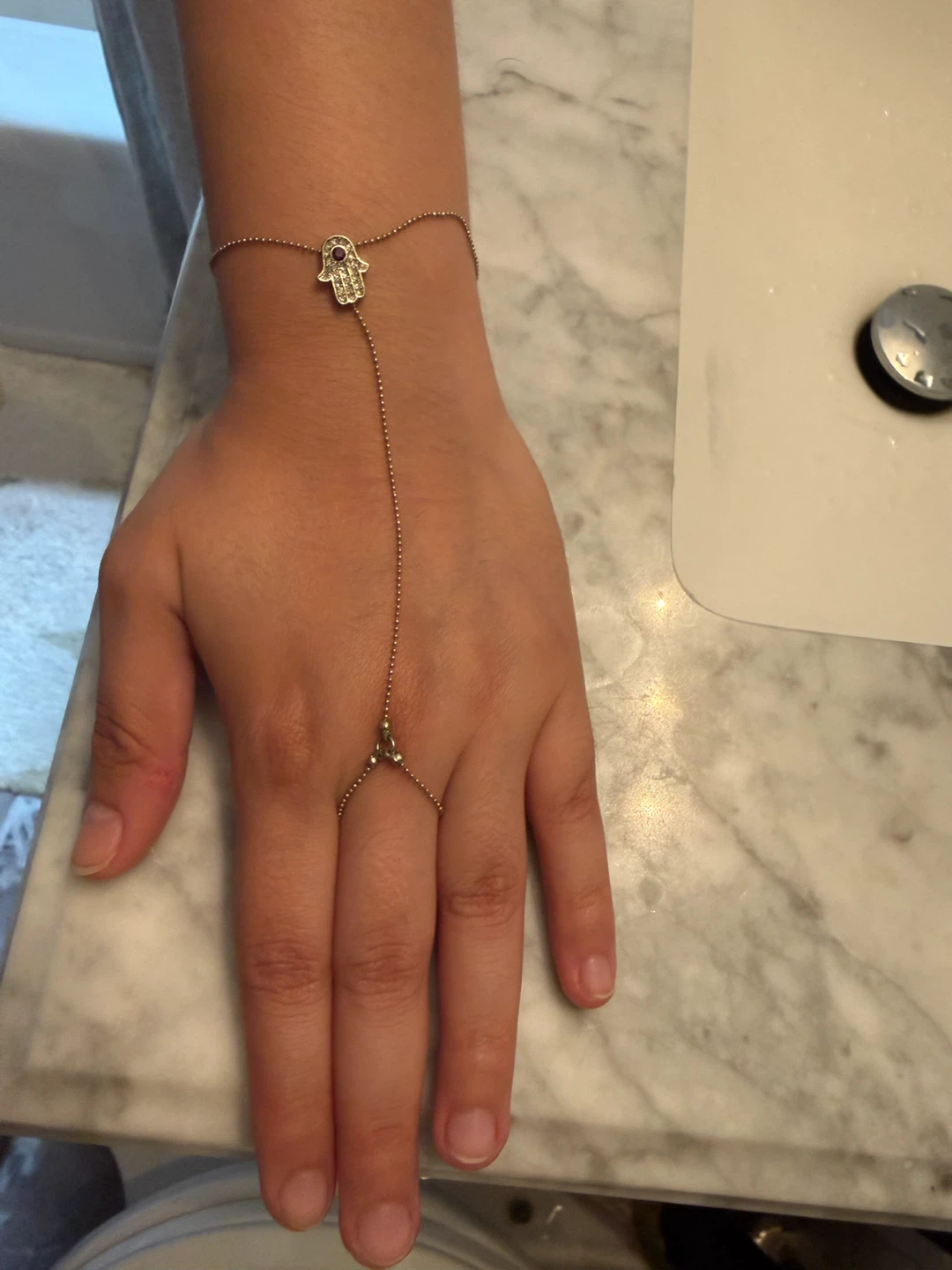 Hamsa Hand Bracelet with Rhinestones - photo 2