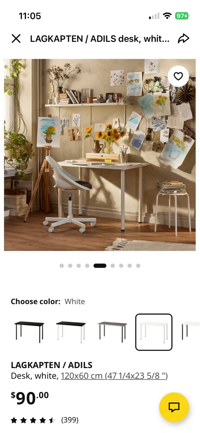 IKEA LAGKAPTEN / ADILS Desk, White 120x60 cm - photo 2