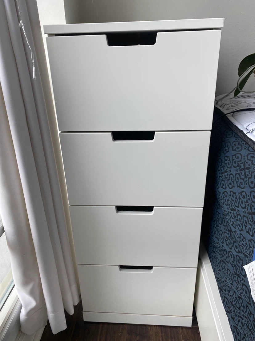 2 IKEA NORDLI 4-drawer chest in white
