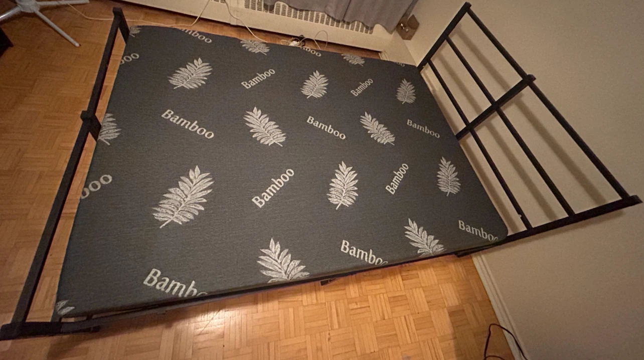 Black Metal Bed Frame & Mattress - photo 3